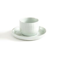 Les 2 tasses & sous-tasses en porcelaine