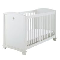 Lit bébé à barreaux blanc imprimé étoile L131 Pastel Maisons du Monde