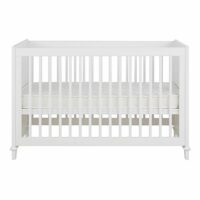 Lit bébé à barreaux en pin et hêtre blanc L128  Idylle Maisons du Monde