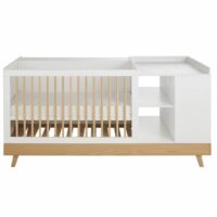 Lit bébé combiné coloris blanc et naturel L190 Sweet Maisons du Monde