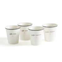 Lot 4 tasses Break Noir/Blanc LA REDOUTE INTERIEURS