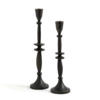 Lot de 2 bougeoirs en aluminium Elda Noir LA REDOUTE INTERIEURS