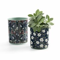 Lot de 2 cache-pots fleuris