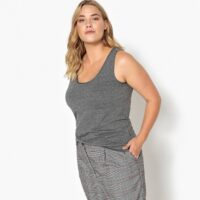 Lot de 2 débardeurs pur coton Noir + Gris Chiné Clair LA REDOUTE COLLECTIONS PLUS