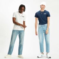 Lot de 2 t-shirts slim col rond Blanc / Bleu Marine Levi's