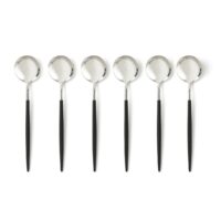 Lot de 6 cuillères à soupe inox Barbule Inox/Noir AM.PM