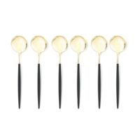 Lot de 6 cuillères à soupe inox champagne Barbule Noir