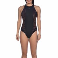 Maillot 1 pièce piscine Elisa Embrace Noir Violet Arena