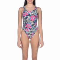 Maillot 1 pièce piscine Tropical Sketch Vert Multicolore Arena