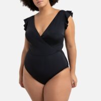 Maillot de bain 1 pièce à volants Noir LA REDOUTE COLLECTIONS PLUS