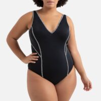 Maillot de bain 1 pièce amincissant Noir/Blanc LA REDOUTE COLLECTIONS PLUS