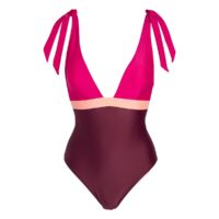 Maillot de bain 1 pièce avec bretelles à nouer Rose/Violet LA REDOUTE COLLECTIONS