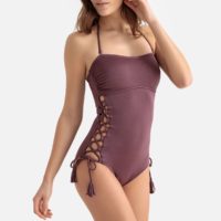 Maillot de bain 1 pièce bustier Violet LA REDOUTE COLLECTIONS