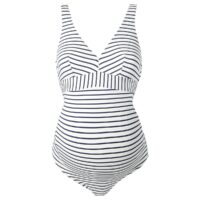 Maillot de bain 1 pièce de grossesse à rayures Rayé Marine/Blanc LA REDOUTE COLLECTIONS