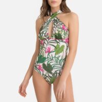 Maillot de bain 1 pièce dos-nu imprimé Imprimé Exotique LA REDOUTE COLLECTIONS