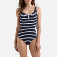 Maillot de bain 1 pièce imprimé à rayures Rayé Bleu/Blanc LA REDOUTE COLLECTIONS