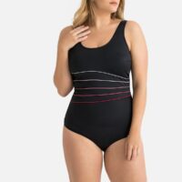 Maillot de bain 1 pièce piscine à bretelles Noir / Rose LA REDOUTE COLLECTIONS PLUS