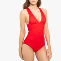 Maillot de bain 1 pièce triangle Rouge LA REDOUTE COLLECTIONS