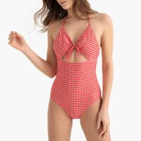 Maillot de bain 1 pièce triangle à carreaux Carreaux Vichy LA REDOUTE COLLECTIONS