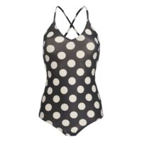 Maillot de bain 1 pièce triangle imprimé pois Noir Pois Blanc LA REDOUTE COLLECTIONS