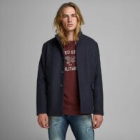 Manteau chaud col montant Jprcool Bleu Marine jack & jones