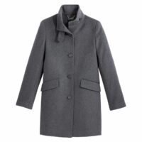 Manteau droit boutonné à col montant Gris Lauren Ralph Lauren