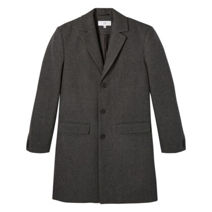 Manteau droit en drap de laine Gris Anthracite Chiné LA REDOUTE COLLECTIONS