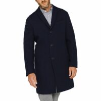 Manteau en drap de laine Bleu Marine Esprit