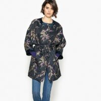 Manteau jacquard à ceinturer Jacquard Fond Marine LA REDOUTE COLLECTIONS