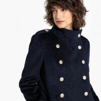 Manteau long mélange laine