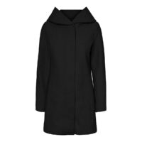 Manteau mi-long à capuche ample Noir;Rose Vero Moda