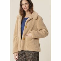 Manteau mi-long boutonné imitation fourrure NOGANE Beige Harris wilson