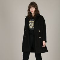 Manteau mi-long col tailleur Noir MOLLY BRACKEN