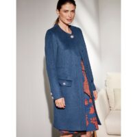 Manteau mi-long fermeture boutonnée Bleu De Prusse Anne weyburn