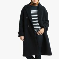 Manteau mi-long style pardessus Bleu Marine LA REDOUTE COLLECTIONS PLUS