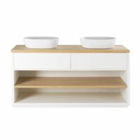 Meuble double vasque 2 tiroirs blanc Austral Maisons du Monde