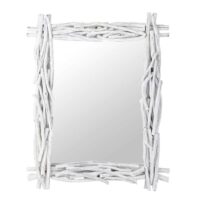 Miroir blanc en rotin H 115 cm FJORD Maisons du Monde