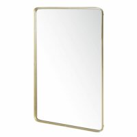 Miroir bords arrondis en métal doré 75x110 Maisons du Monde