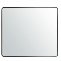 Miroir bords arrondis en métal noir 182x160 Maisons du Monde