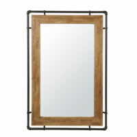 Miroir en hévéa et métal noir 80x120 Maisons du Monde