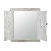 Miroir fenêtre avec curs blanchi 63x71 Maisons du Monde