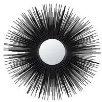 Miroir rond en métal noir D.101cm Maisons du Monde