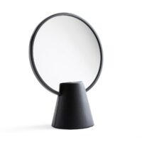 Miroir sur pied gainé cuir H40 cm Faustine Noir AM.PM