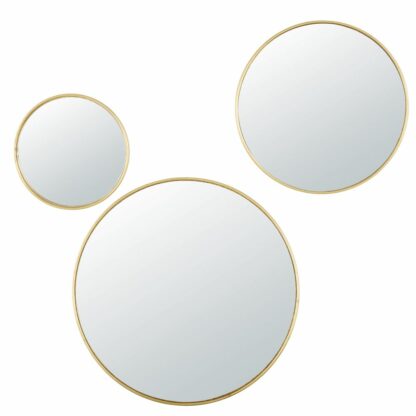Miroirs ronds convexes en métal doré (x3) Maisons du Monde