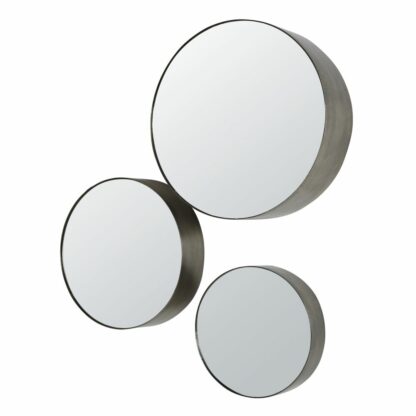Miroirs ronds en métal effet vieilli (x3) Maisons du Monde