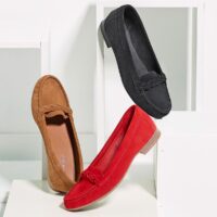 Mocassins cuir nubuck Chamois ou Marine Anne weyburn