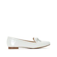 Mocassins cuir vernis Blanc Anne weyburn