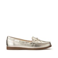 Mocassins irisés en cuir style bateau Doré Anne weyburn