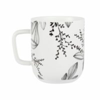 Mug en faïence blanche motif floral noir Maisons du Monde