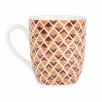 Mug en faïence rose et blanche motifs graphiques Maisons du Monde